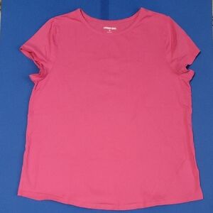 Lands' End Girl's Short Sleeve Tee in Bright Pink